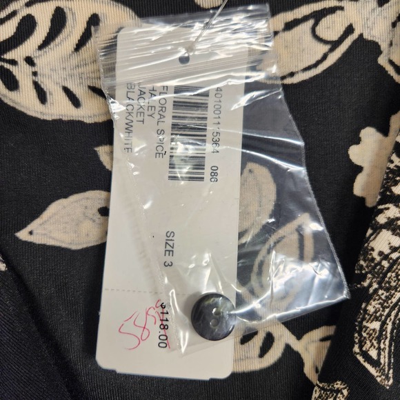 Chico's Travelers Floral Spice Waterfall Haley Jacket Women's Size 3 XL New - Picture 4 of 7